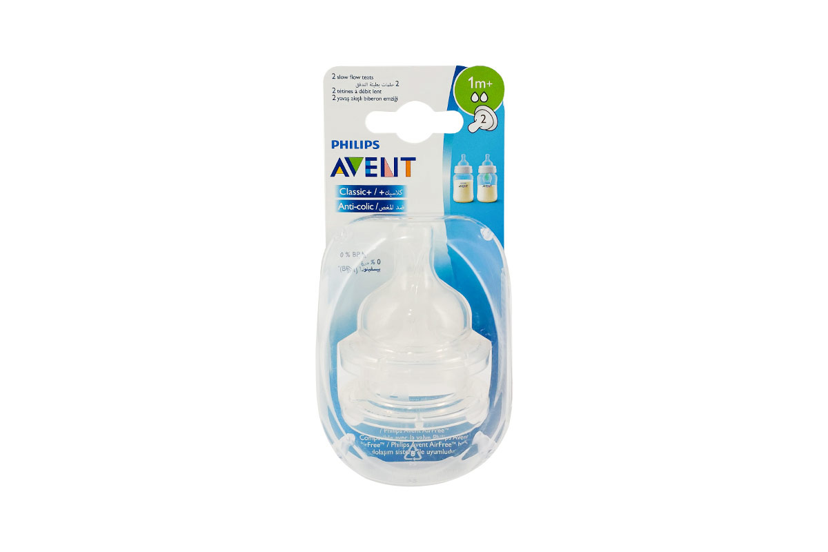 PHILIPS AVENT CLASSIC ANTI COLIC 2 SLOW TEATS 1 MONTHS PLUS - Life Care Apotek