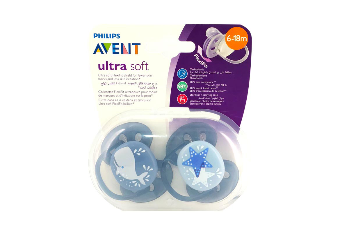 PHILIPS AVENT PACIFIER ULTRA SOFT DARK GRAY 6 TO 18 MONTHS - Life Care Apotek