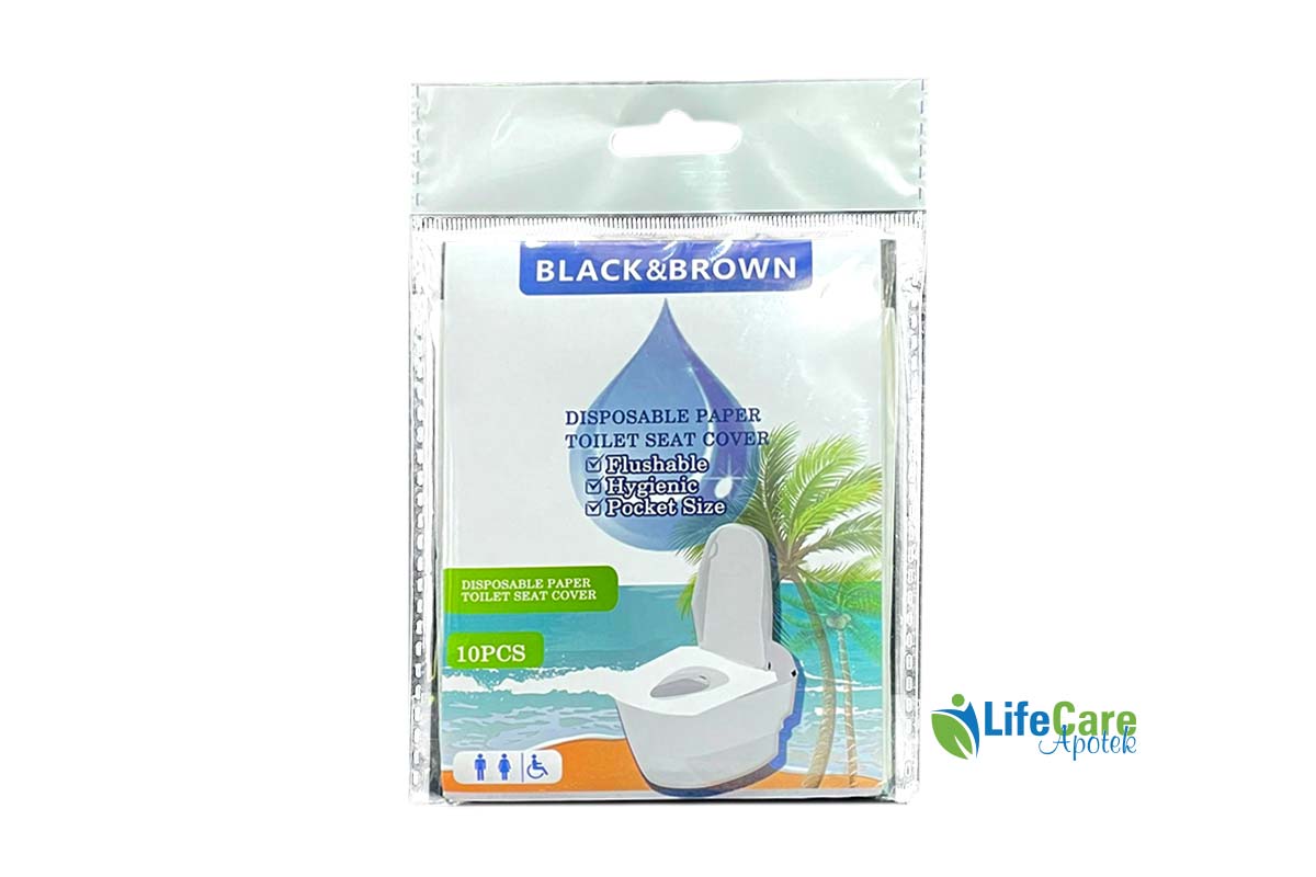 BLACK AND BROWN DISPOSABLE PAPER TOILET SET COVER 10 PCS - Life Care Apotek