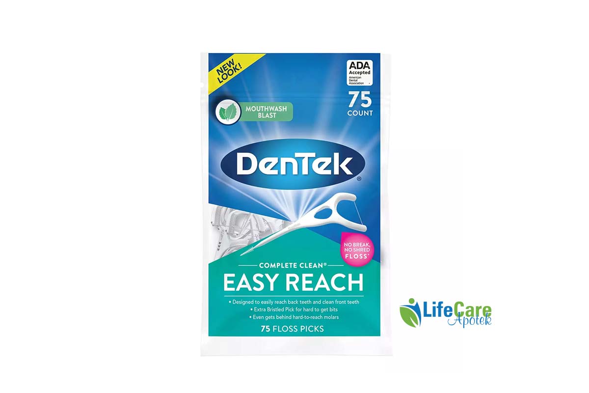 DENTEK COMPLETE CLEAN EASY REACH 75 FLOSS PICKS - Life Care Apotek