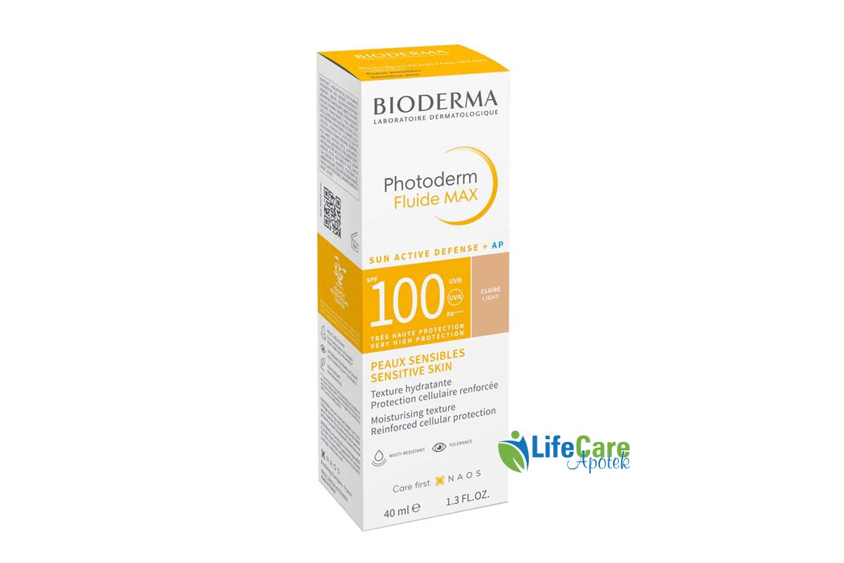 BIODERMA PHOTODERM FLUIDE MAX CLAIRE LIGHT SPF100 - 40 ML - Life Care Apotek