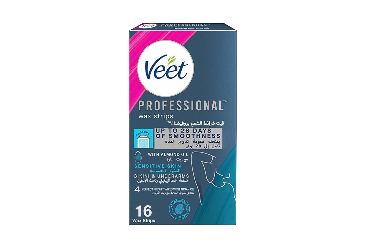 VEET PROFESSIONAL SENSITIVE SKIN BIKINI AND UNDERARMS 16 WAX STRIPS - Life Care Apotek