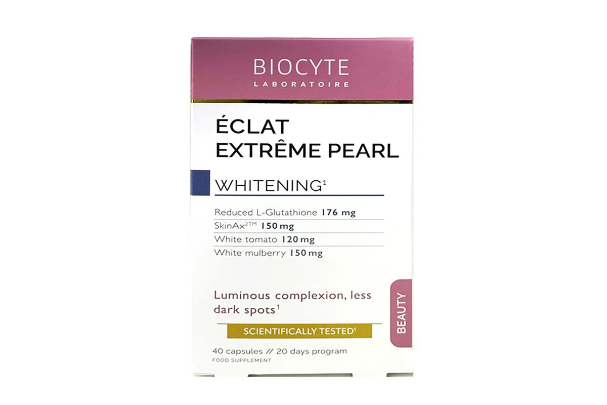 BIOCYTE ECLAT EXTREME PEARL WHITENING  L GLUTATHIONE 40 CAPSULES - Life Care Apotek