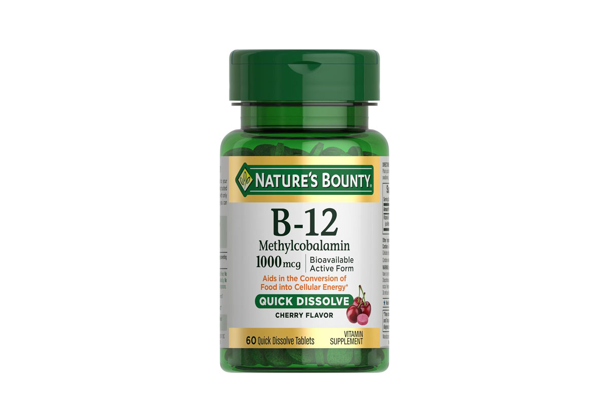 NATURES BOUNTY B 12 1000MG 60 DISSOLVE TABLETS - Life Care Apotek