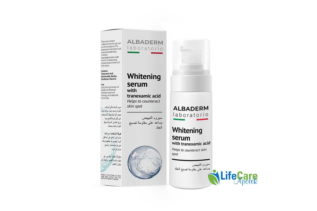 ALBADERM WHITENING SERUM WITH TRANEXAMIC ACID AND NIACINAMIDE 30 ML - Life Care Apotek