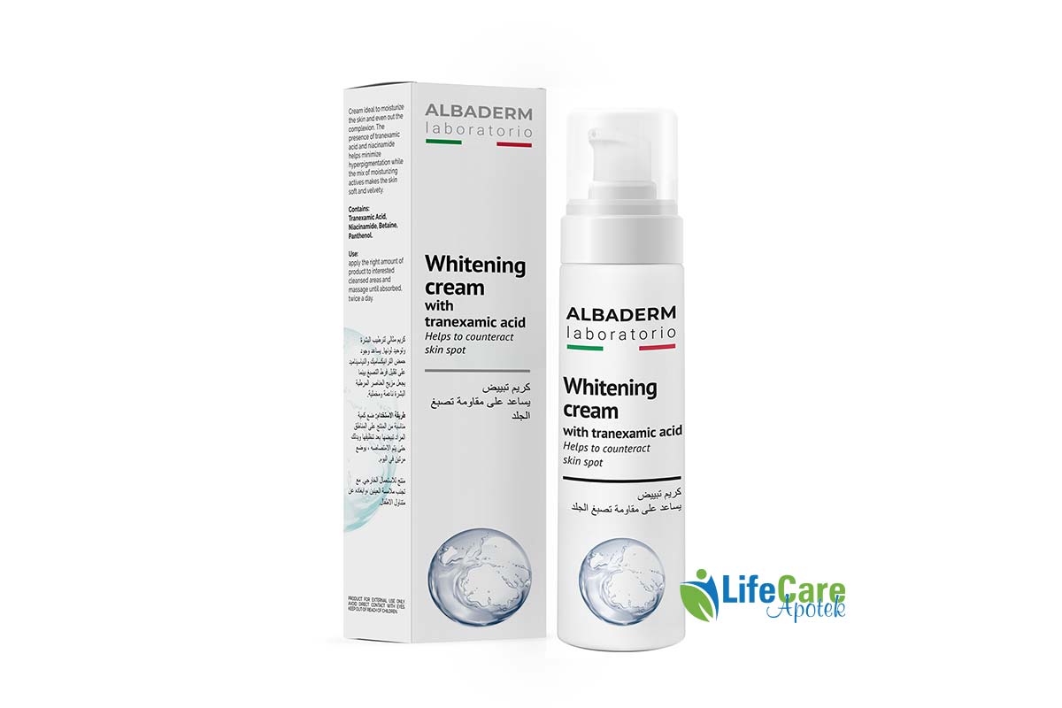 ALBADERM WHITENING CREAM WITH TRANEXAMIC ACID AND NIACINAMIDE 30 ML - Life Care Apotek