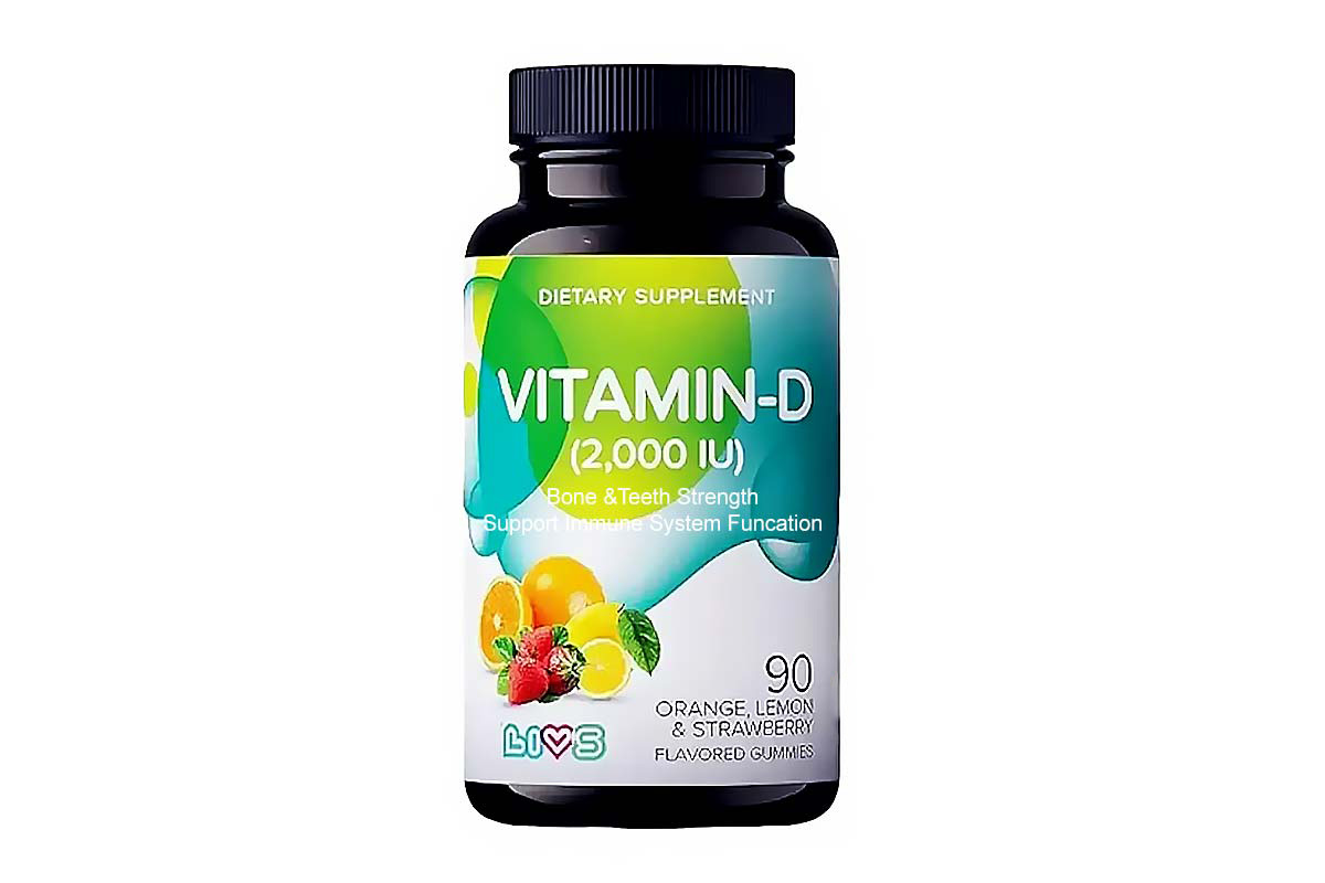 LIVS VITAMIN-D 2000 IU ORANGE LEMON AND STRAWBERRY FLAVORED 90 GUMMIES - Life Care Apotek