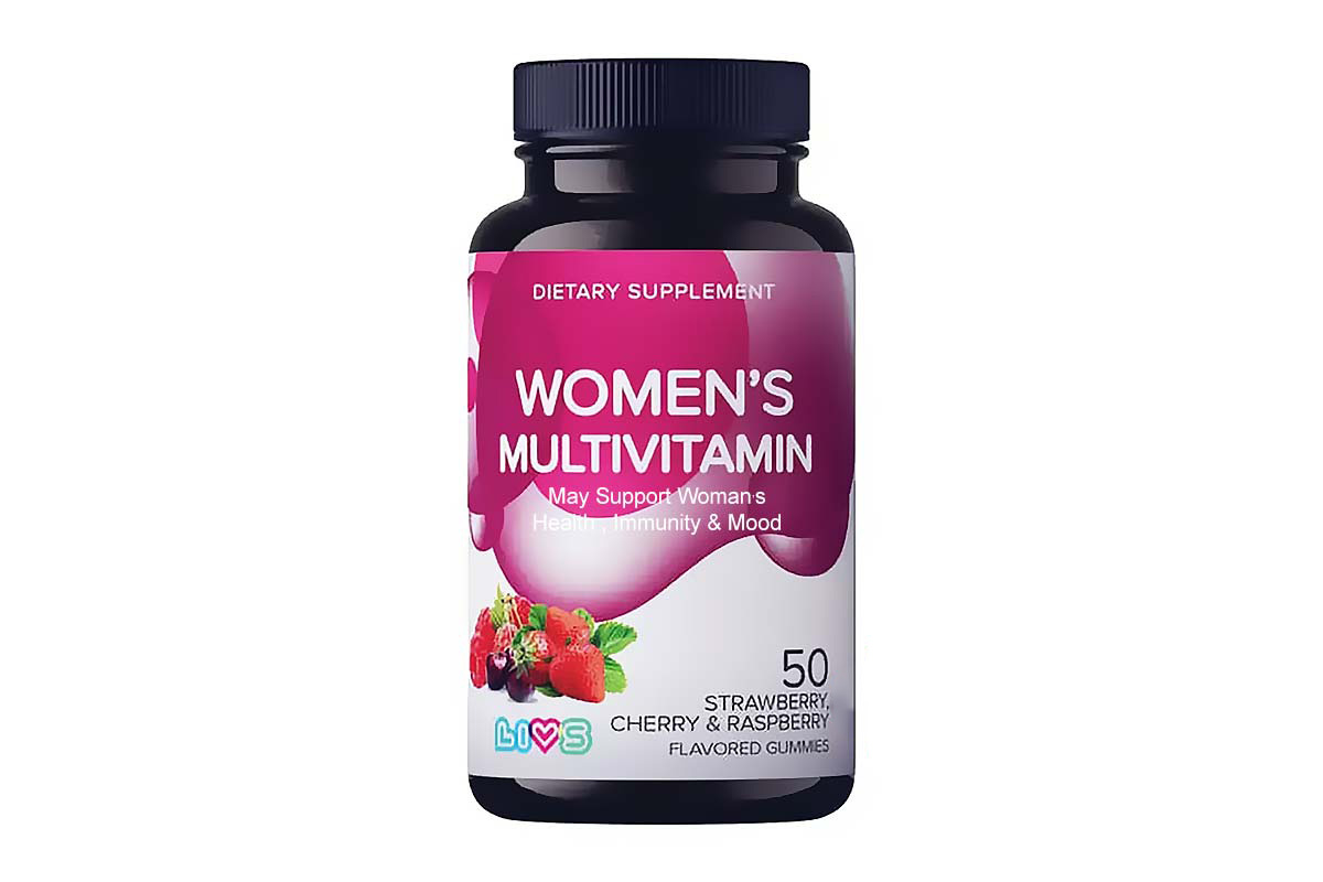 LIVS WOMENS MULTIVITAMIN STRAWBERRY AND CHERRY AND RASPBERRY FLAVORED 50 GUMMIES - Life Care Apotek