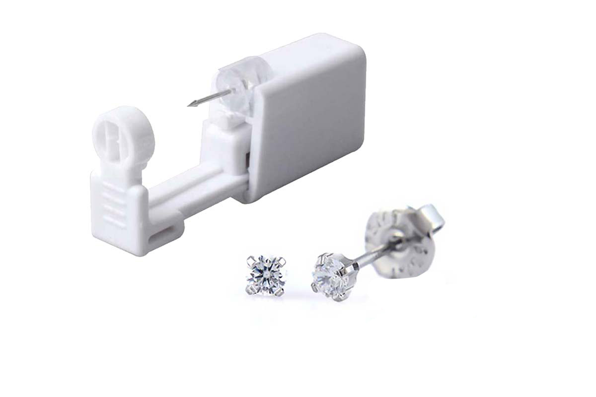 PRIMED EAR PIERCING 33-304 S/S 3MM CZ CLEAR WITH GUN - Life Care Apotek