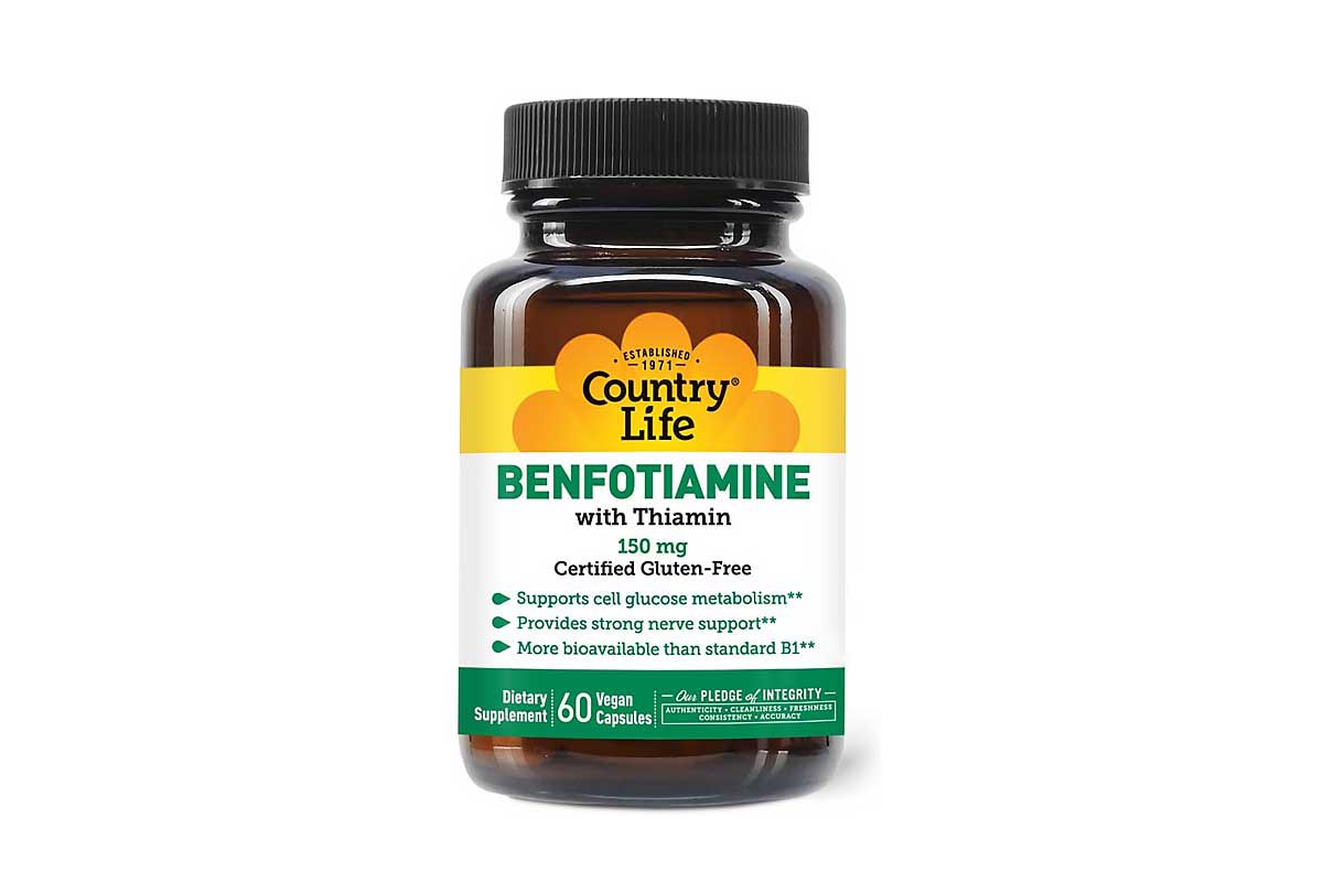 COUNTRY LIFE BENFOTIAMINE WITH THIAMIN 150MG 60 VEGAN CAPSULES - Life Care Apotek