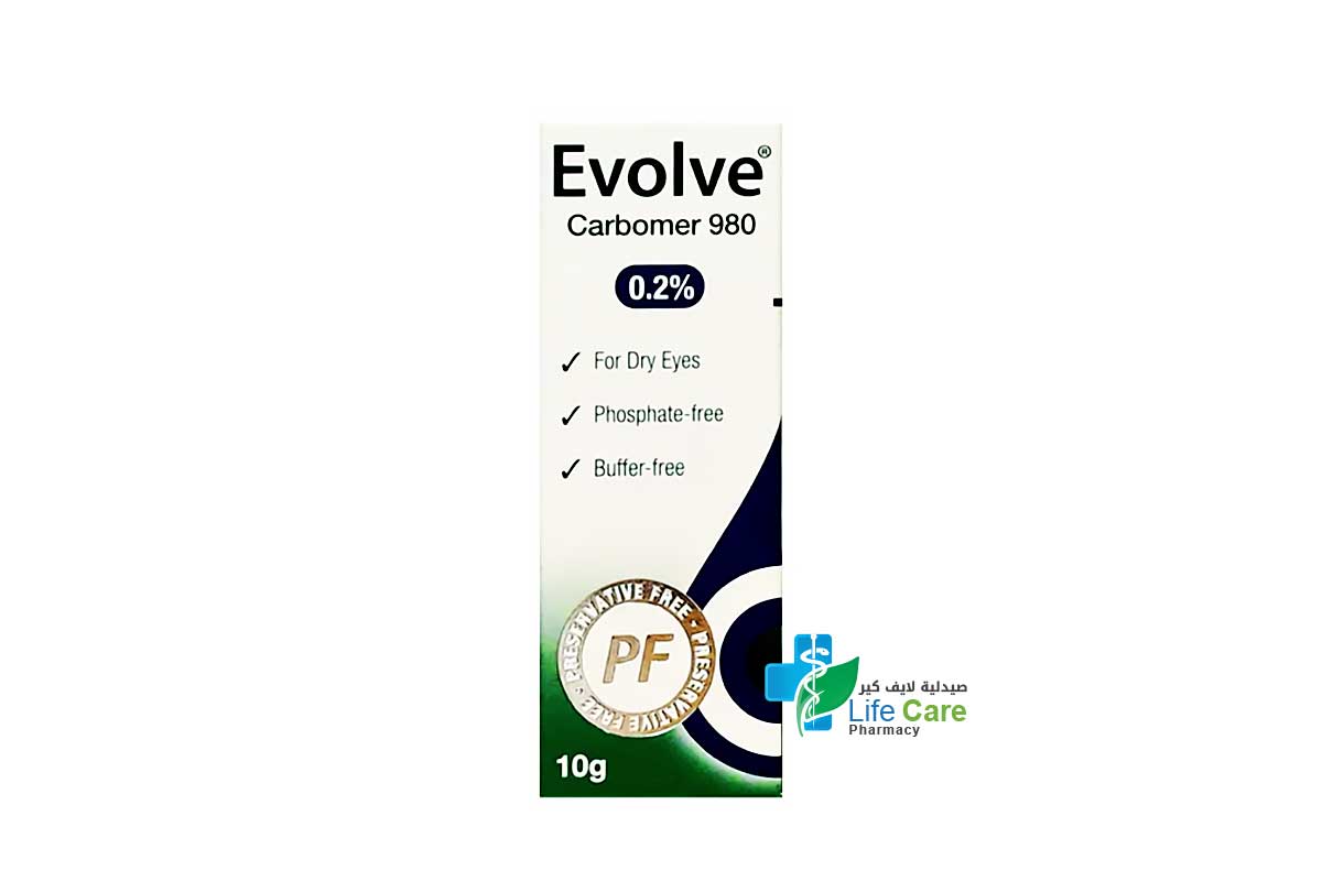 EVOLVE CARBOMER 980 0.2% LONG LASTING EYE GEL 10 GM - Life Care Apotek