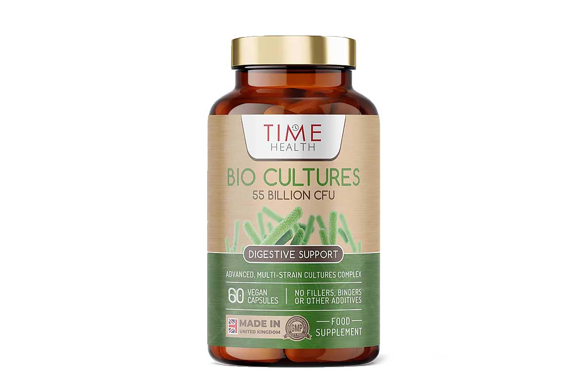 TIME HEALTH BIO CULTURES PROBIOTIC 55 BILLION CFU 60 VEGAN CAPSULES - Life Care Apotek