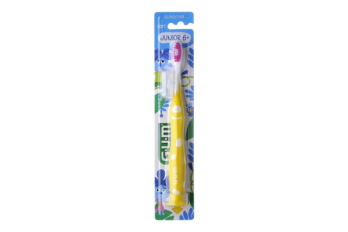 GUM JUNIOR 6 PLUS YEARS SOFT TOOTHBRUSH YELLOW 902 - Life Care Apotek