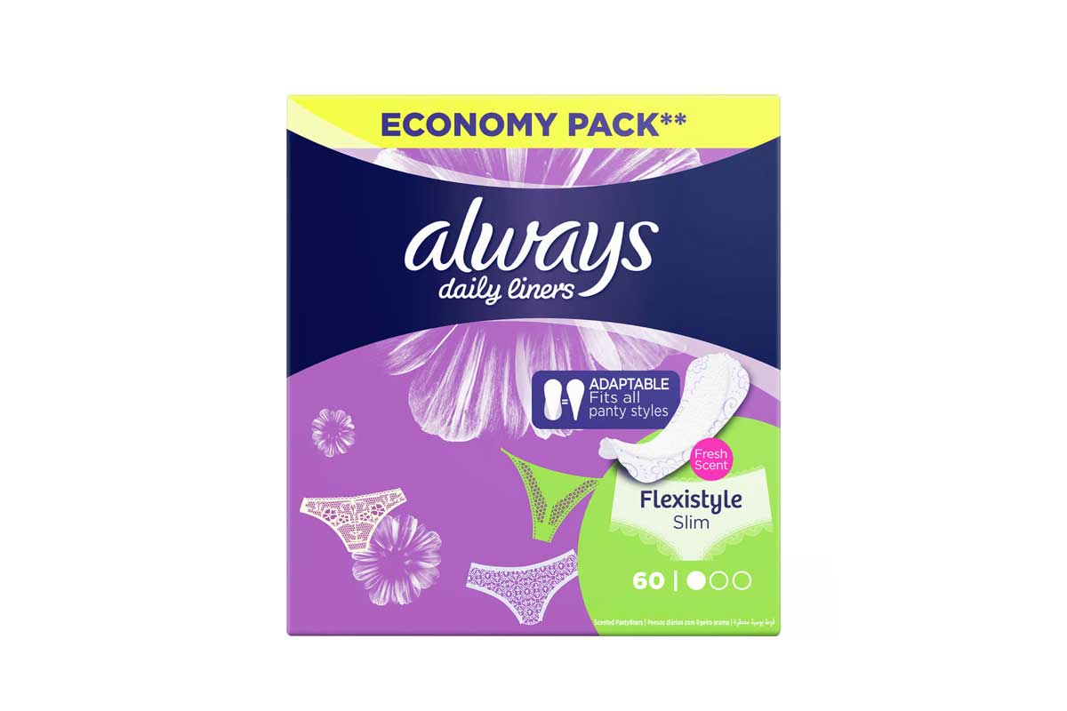 ALWAYS DAILY LINERS FLEXISTYLE SLIM 60 PADS - Life Care Apotek