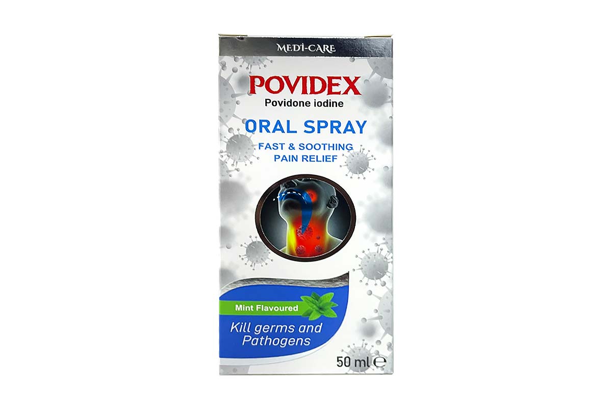 MEDI CARE POVIDEX ORAL SPRAY FAST AND SOOTHING PAIN RELIEF MINT FLAVOURED 50 ML - Life Care Apotek