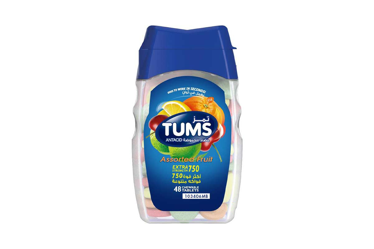 TUMS EXTRA STRENGTH 750 MG 48 CHEWABLE TABLETS - Life Care Apotek