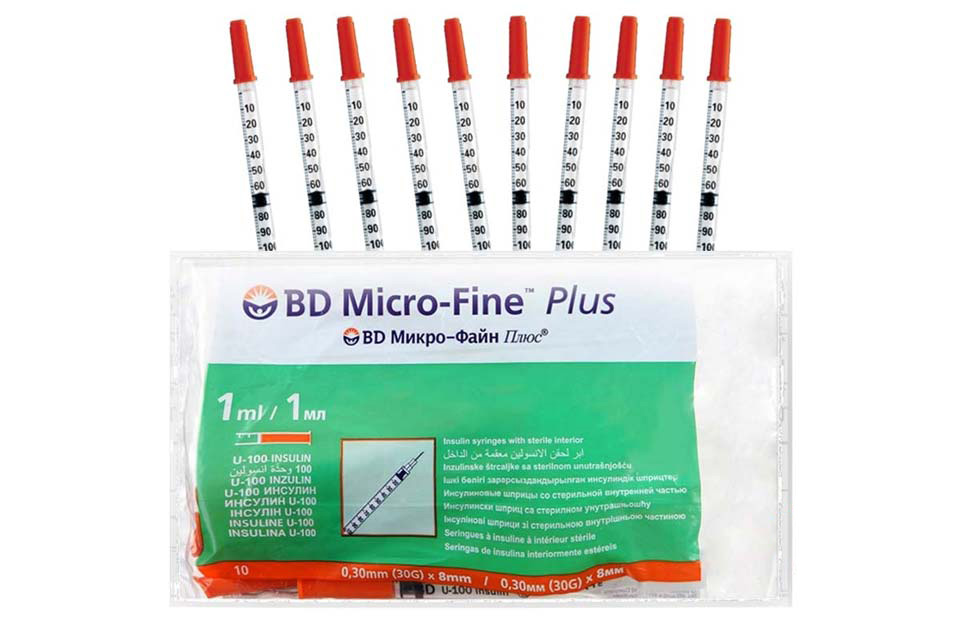 BD MICRO FINE PLUS 1ML INSULIN SYRINGE 30G 10 PCS - Life Care Apotek