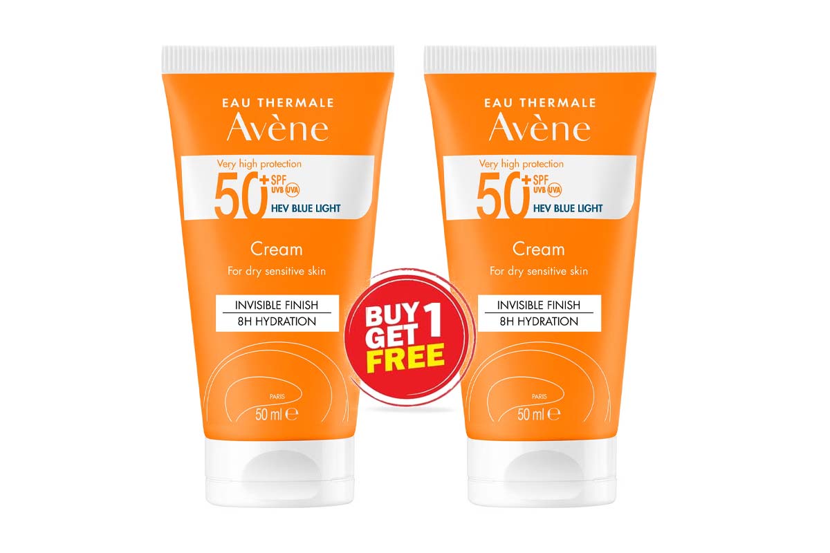 BOX BUY1GET1 AVENE HIGH PROTECTION SPF50 PLUS DRY SENSITIVE SKIN CREAM 50 ML - Life Care Apotek