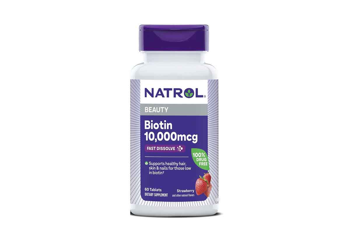 NATROL BIOTIN 10000 MCG STRAWBERRY FLAVOUR 60 DISSOLVE TABLETS - Life Care Apotek