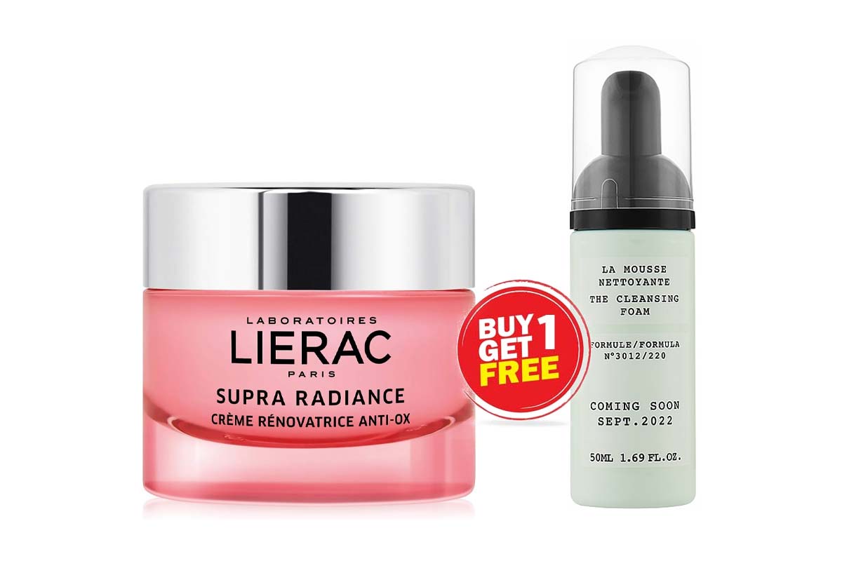 BOX BUY1GET1 LIERAC SUPRA RADIANCE CREAM 50 ML PLUS CLEANSING FOAM 50 ML - Life Care Apotek