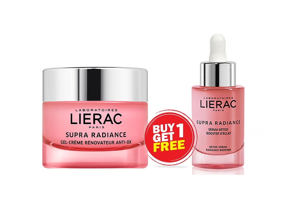 BOX BUY1GET1 LIERAC SUPRA RADIANCE GEL CREAM 50 ML PLUS SUPRA RADIANCE SERUM 30 ML - Life Care Apotek