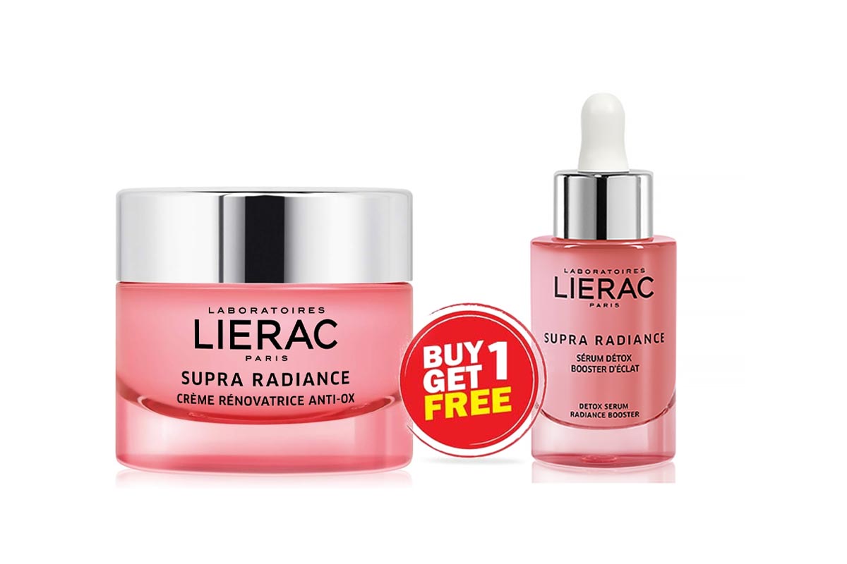 BOX BUY1GET1 LIERAC SUPRA RADIANCE CREAM 50 ML PLUS SUPRA RADIANCE SERUM 30 ML - Life Care Apotek