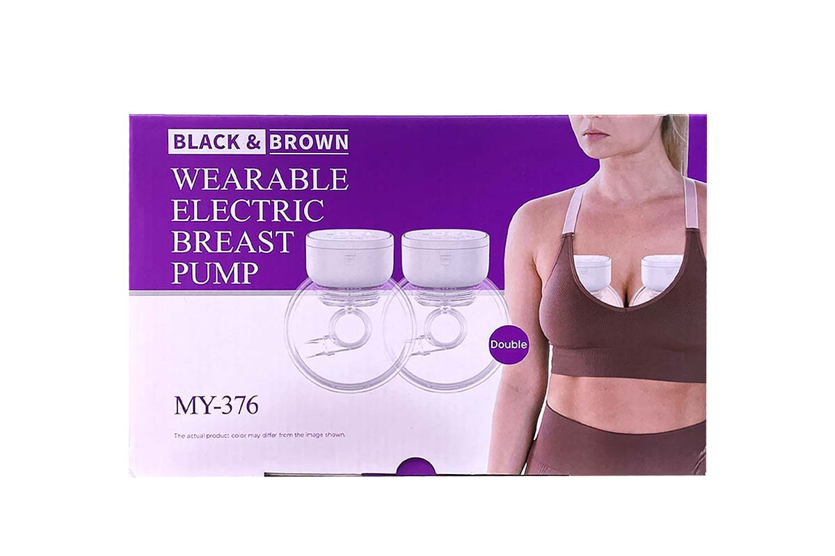 BLACK AND BROWN WEARABLE ELECTRIC BREAST PUMP DOUBLE MY-376 - Life Care Apotek