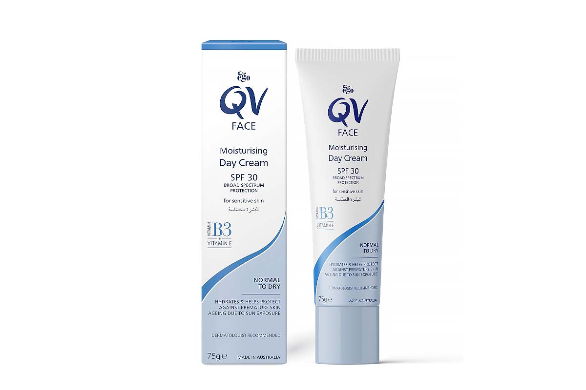 QV FACE MOISTURISING DAY CREAM SPF30 WITH B3 PLUS VITAMIN E 75 GM - Life Care Apotek