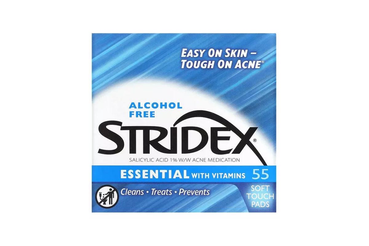 STRIDEX ESSENTIAL WITH VITAMINS ALCOHOL FREE 55 SOFT TOUCH PADS - Life Care Apotek