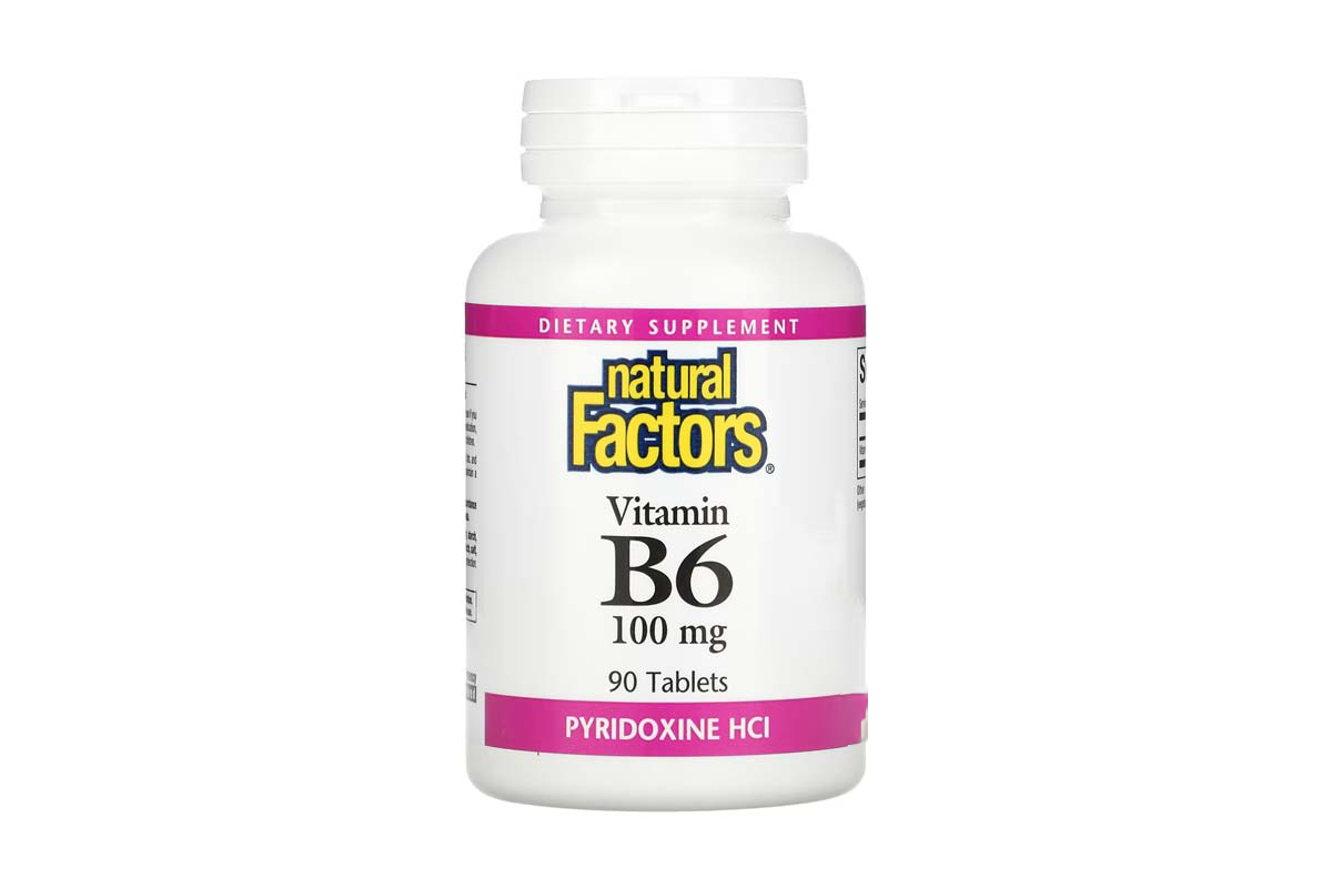 NATURAL FACTORS VITAMIN B6 100MG 90 TABLETS - Life Care Apotek