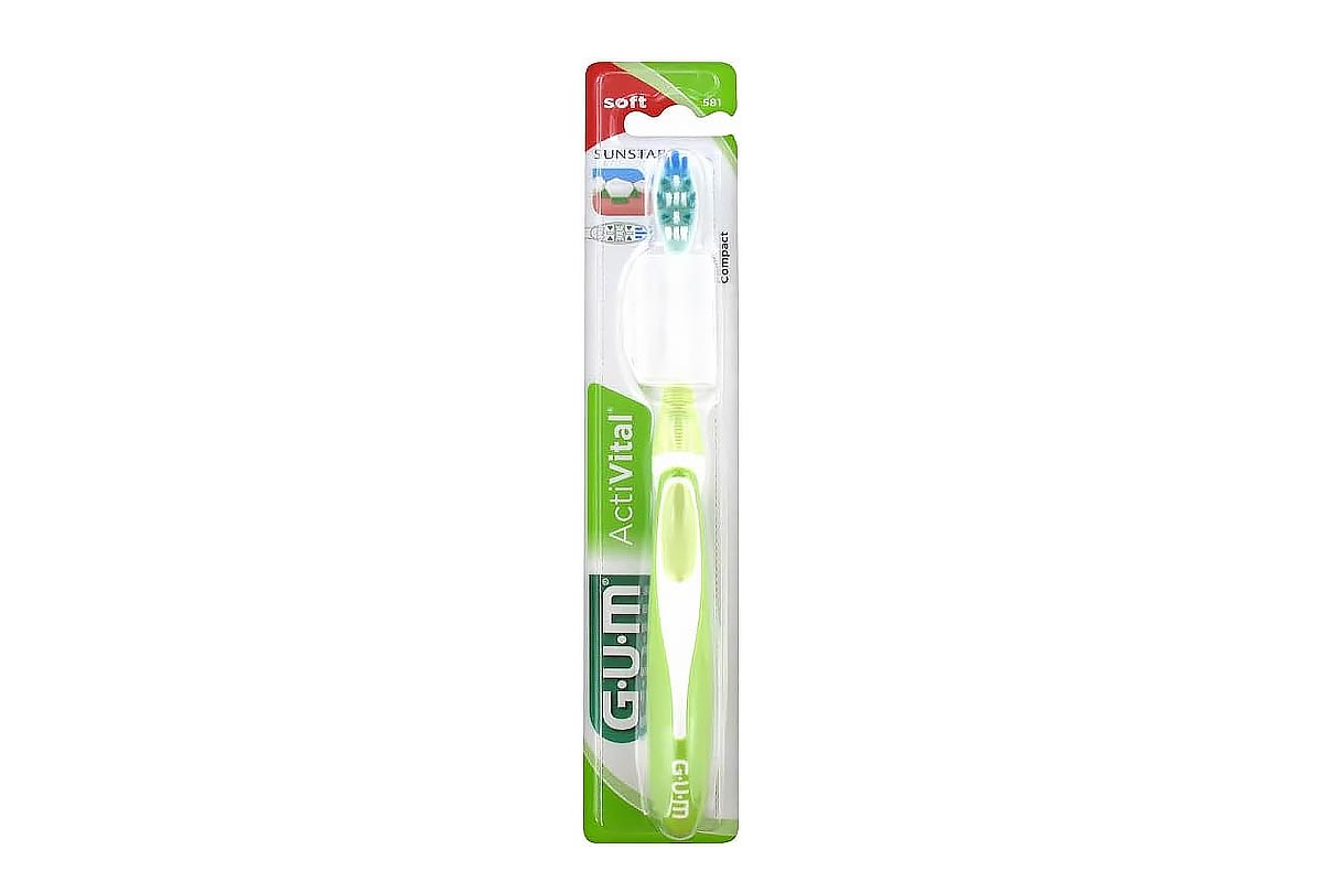 GUM ACTIVITAL COMPACT SOFT TOOTHBRUSH GREEN 581 - Life Care Apotek