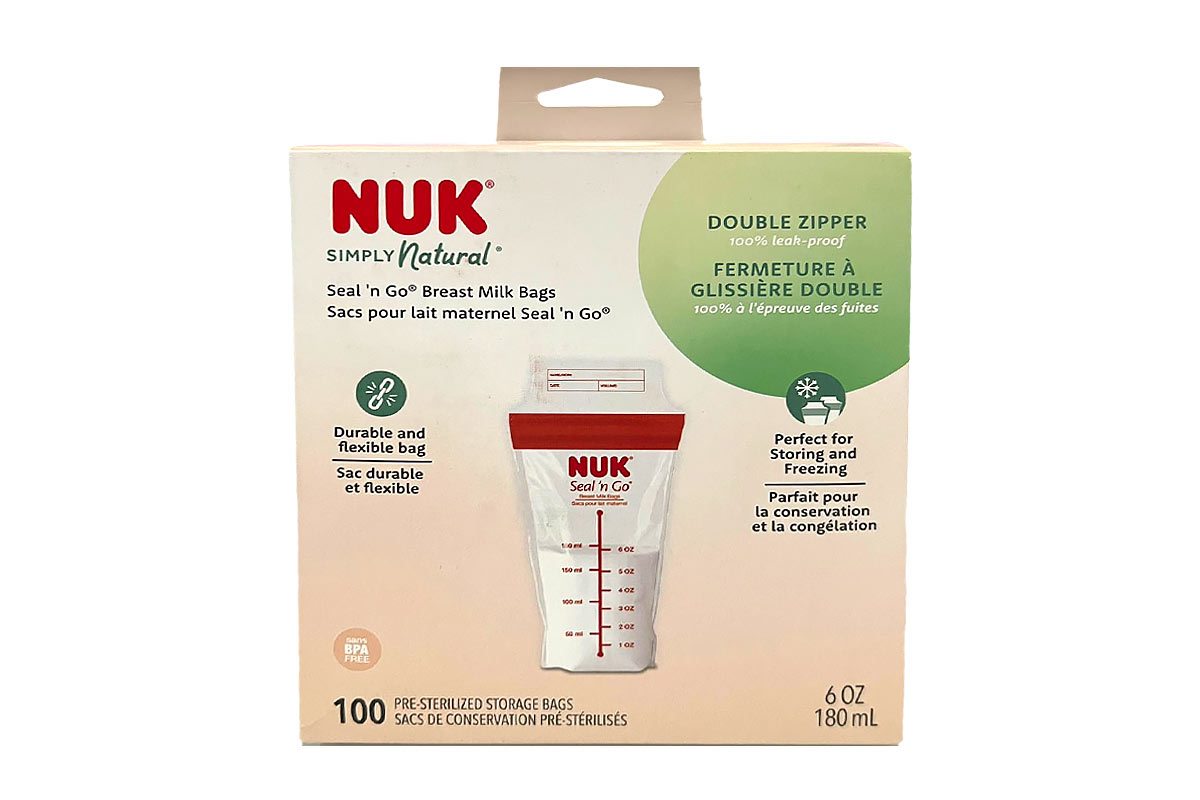 NUK SIMPLY NATURAL BREAST MILK BAGS 180 ML 100 PIECES - Life Care Apotek