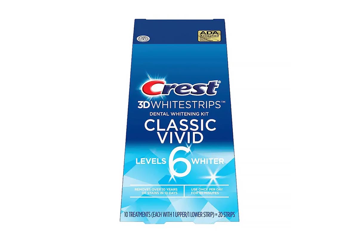 CREST 3D WHITESTRIPS DENTAL WHITENING KIT CLASSIC VIVID 20 STRIPS - Life Care Apotek