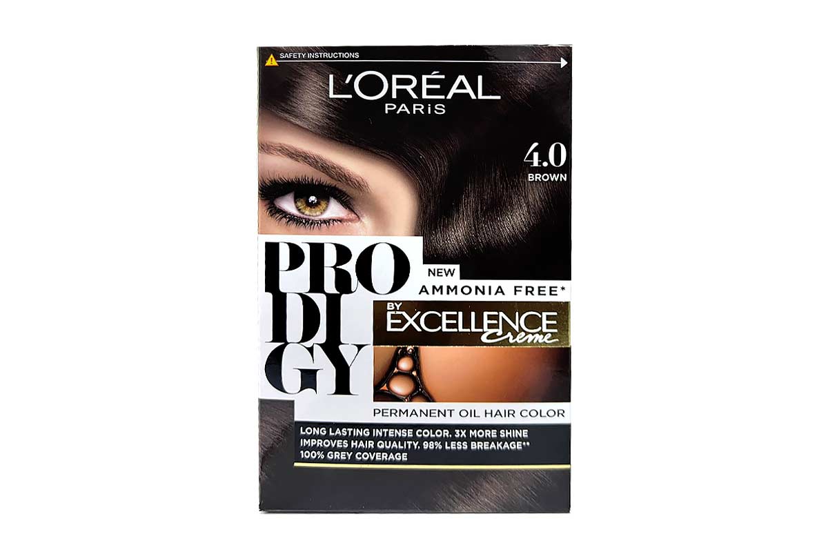 LOREAL PRODIGY EXCELLENCE CREME PERMANENT OIL HAIR COLOR BROWN NO 4 - Life Care Apotek