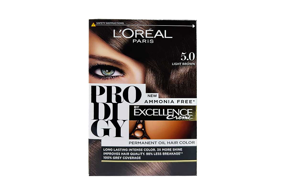 LOREAL PRODIGY EXCELLENCE CREME PERMANENT OIL HAIR COLOR LIGHT BROWN NO 5 - Life Care Apotek