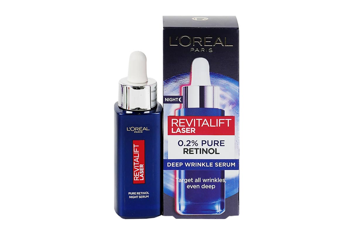 LOREAL REVITALIFT LASER 0.2% PURE RETINOL NIGHT SERUM 30 ML - Life Care Apotek