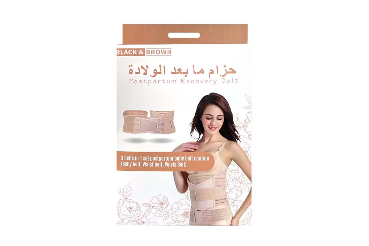 BLACK AND BROWN POSTPARTUM BELT MEDIUM - Life Care Apotek