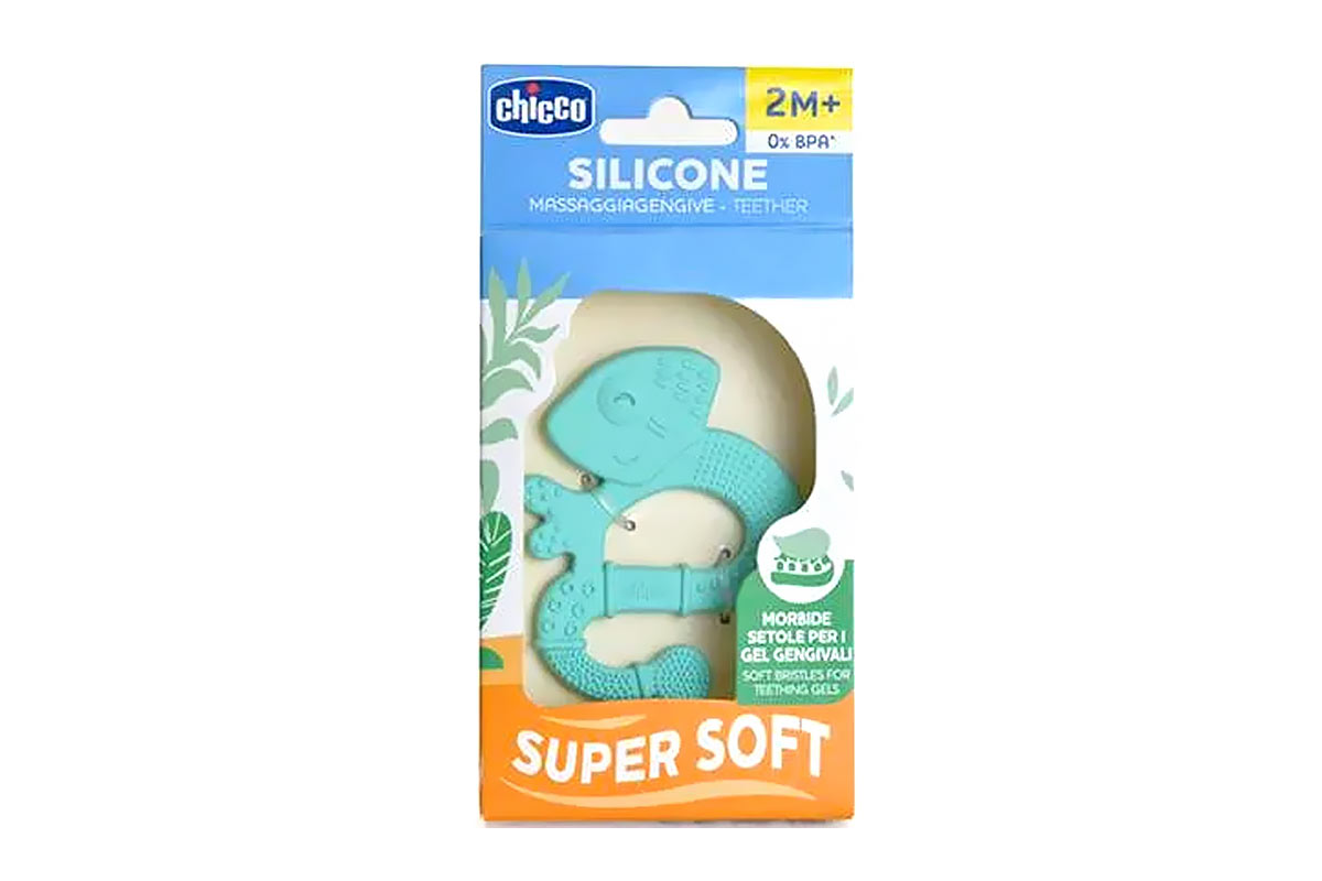 CHICCO SILICONE SOFT BRISTLES FOR TEETHING COLOR BLUE FROM 2 MONTHS 1 PC - Life Care Apotek