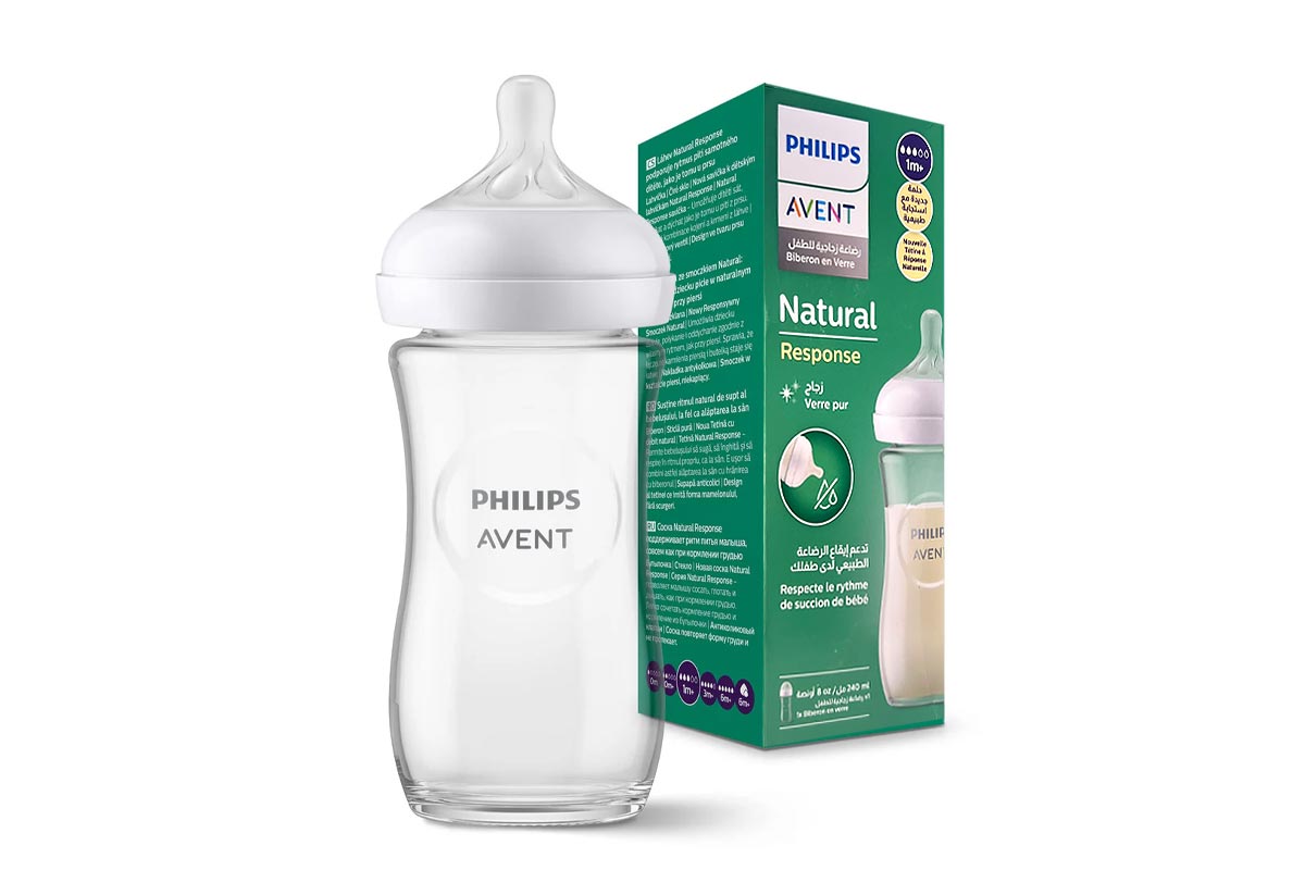 PHILIPS AVENT NATURAL FEEDING GLASS BOTTLE 1 MONTH PLUS 240 ML - Life Care Apotek