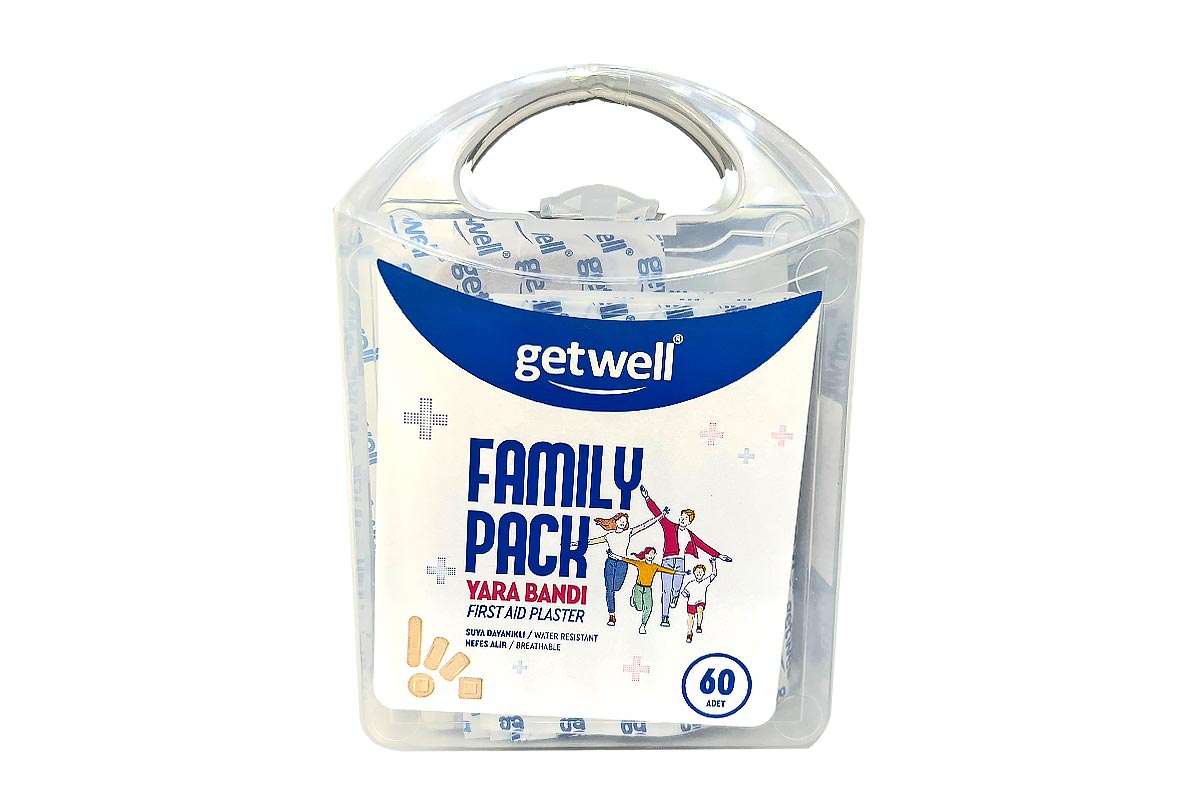 GETWELL FAMILY PACK FIRST AID PLASTER 60 PCS - Life Care Apotek