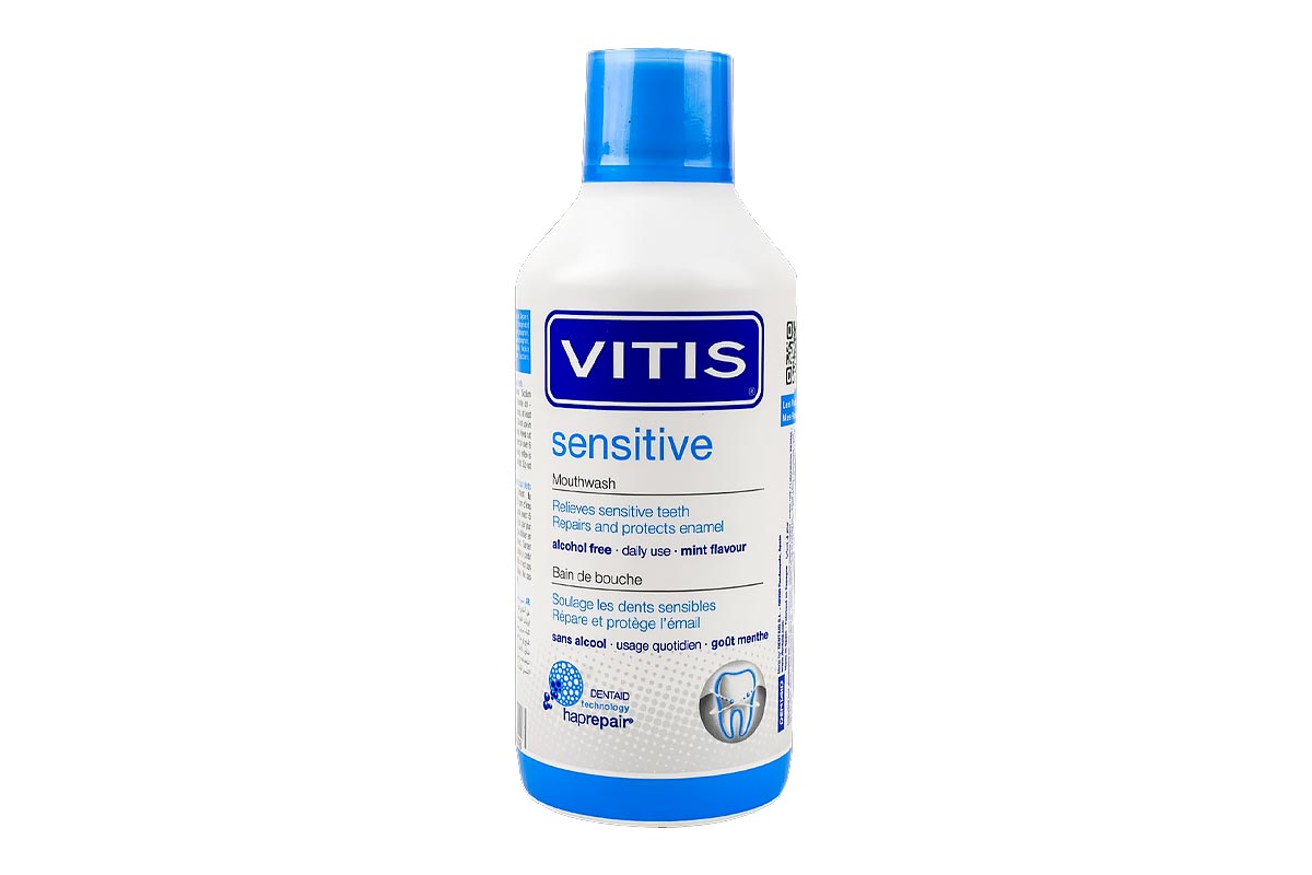 VITIS MOUTHWASH FOR SENSITIVE TEETH WITH MINT FLAVOUR 500 ML - Life Care Apotek