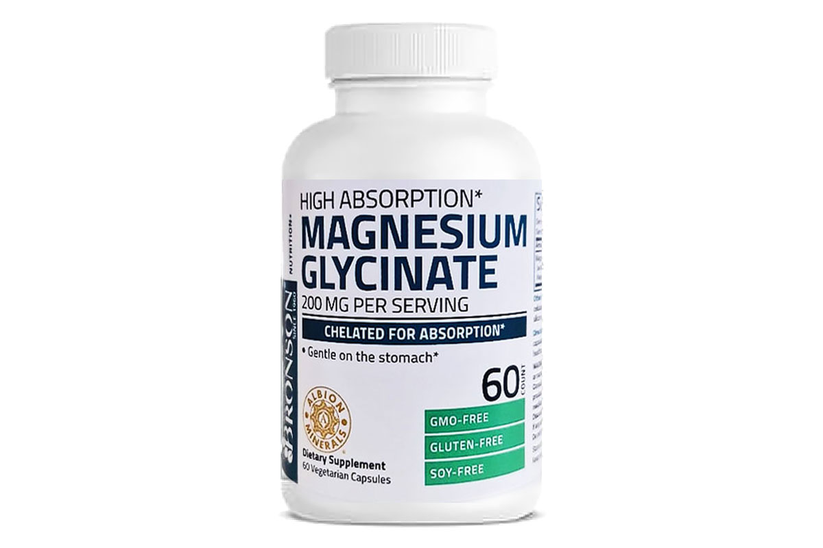 BRONSON MAGNESIUM GLYCINATE 200 MG 60 VEGETARIAN CAPSULES - Life Care Apotek