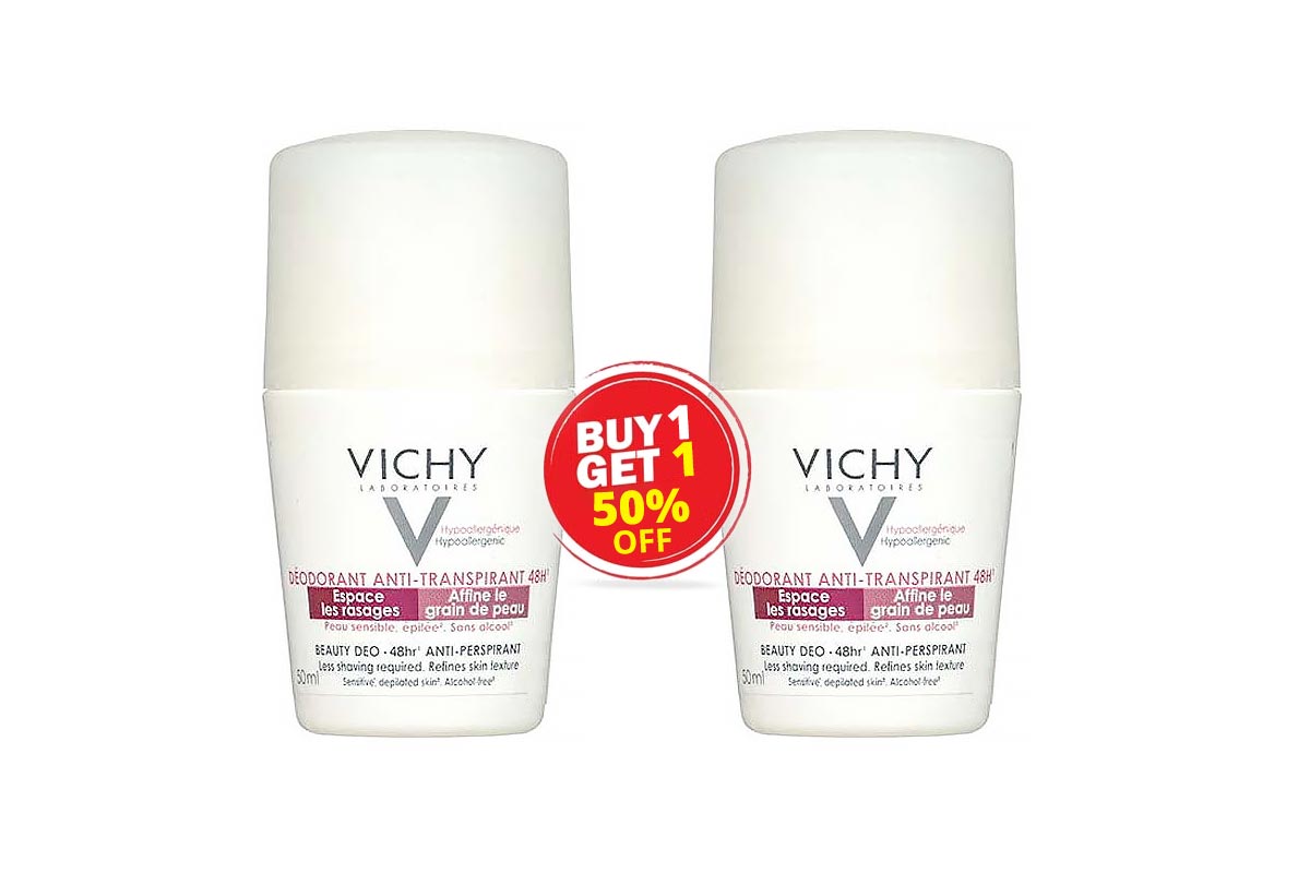 BOX VICHY DEODORANT BUY1GET1 50% OF ANTI TRANSPIRANT 48H PINK 50 ML - Life Care Apotek