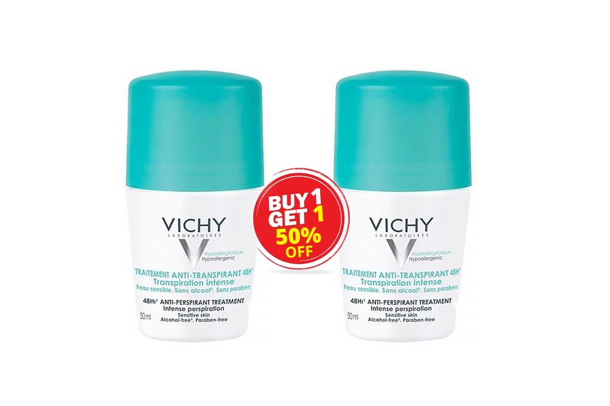 BOX VICHY DEODORANT BUY1GET1 50% OF ANTI TRAITEMENT 48H GREEN 50 ML - Life Care Apotek