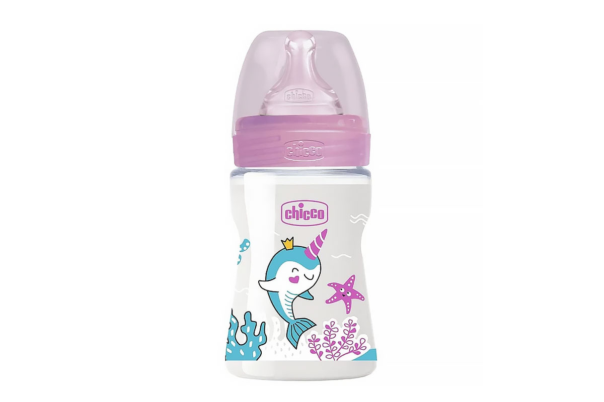 CHICCO WELL BEING PLASTIC FEEDI BOTTLE GROM PLUS GIRLS COLOR PINK 0 MONTHS PLUS 150 ML - Life Care Apotek