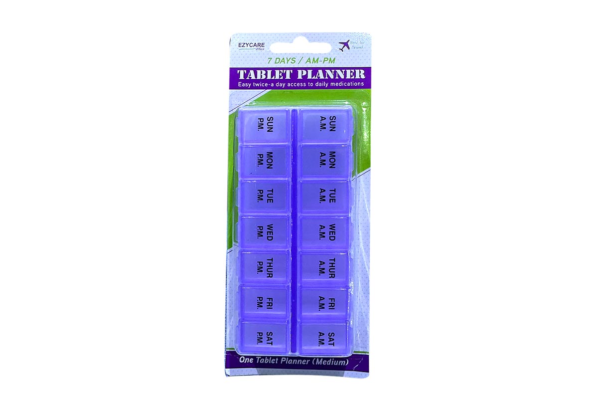 EZYCARE 7 DAYS AM PM TABLET PLANNER COLOR PURPLE 17375 - Life Care Apotek