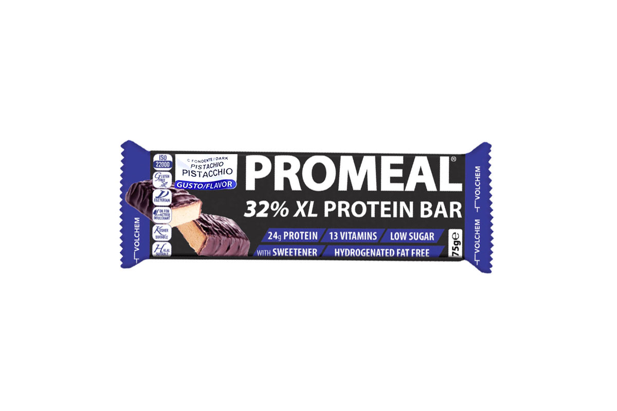 VOLCHEM PROMEAL XL PROTEIN BAR PISTACHIO DARK 75 GM 1 PIECE - Life Care Apotek