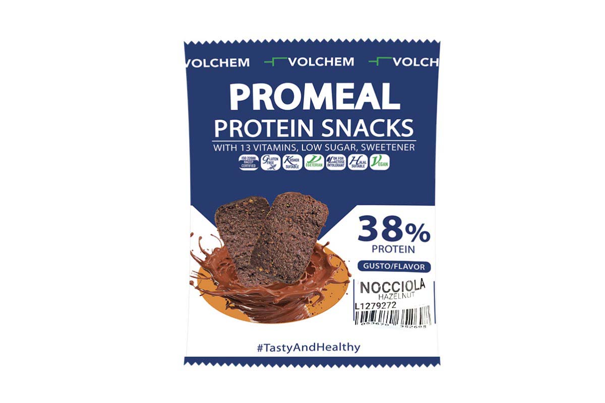 VOLCHEM PROMEAL XL PROTEIN SNACKS HAZELNUT 37.5 GM 1 PIECE - Life Care Apotek