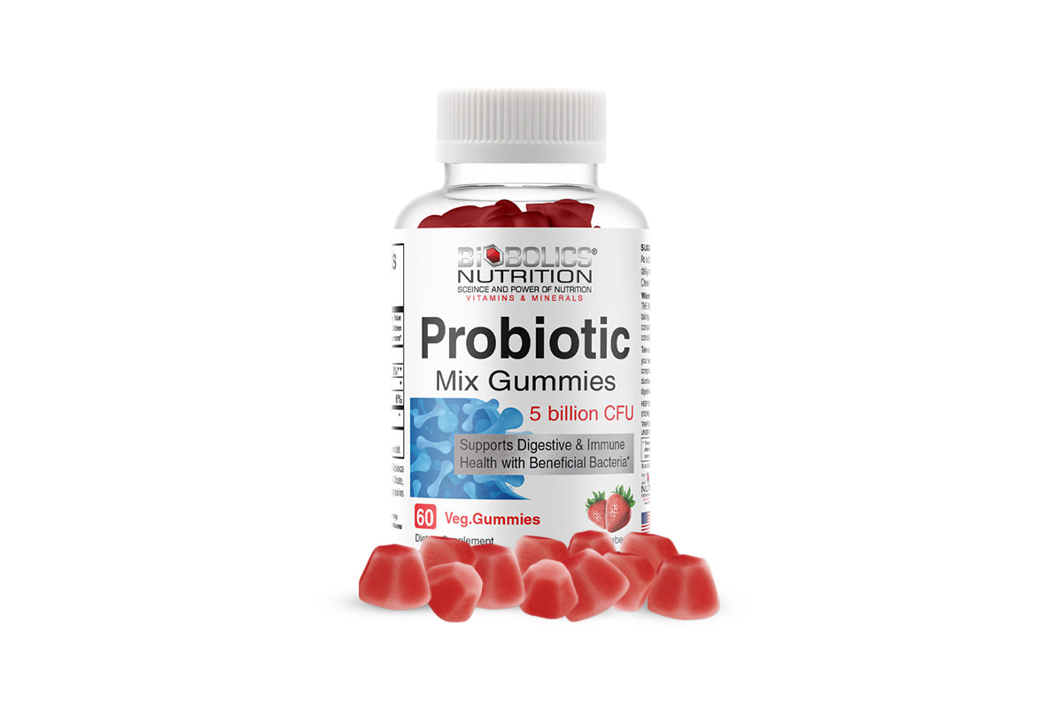 BIOBOLICS PROBIOTIC MIX 5 BILLION CFU STRAWBERRY 60 VEG GUMMIES - Life Care Apotek