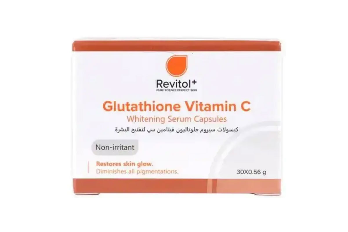 REVITOL GLUTATHIONE VITAMIN C WHITENING SERUM 0.56 GM 30 CAPSULES - Life Care Apotek